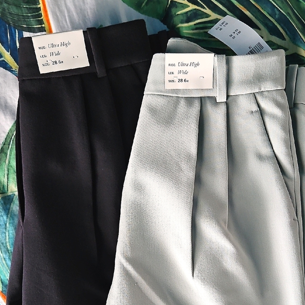 2 Pairs Abercrombie & Fitch Ultra High Rise Wide Leg Trouser 28 6R